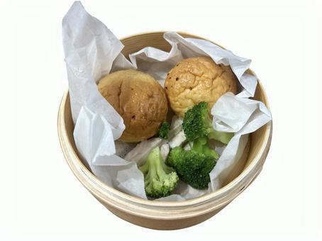 蒸籠蒸し朝食 蒸籠蒸し朝食 朝食,パン,蒸籠蒸しの写真素材