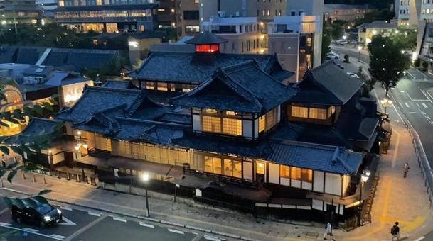 道後温泉 街並み,愛媛,道後温泉の写真素材