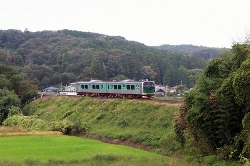 電池で走るローカル線 ローカル線,鉄道,電池の写真素材