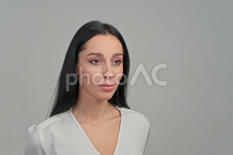 ピンクのアイシャドウの女性2 化粧,女性,外国人の写真素材