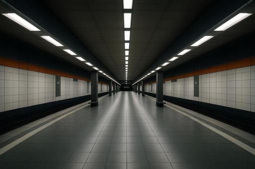 地下鉄駅のアート視点構図 地下鉄駅のアート視点構図の写真