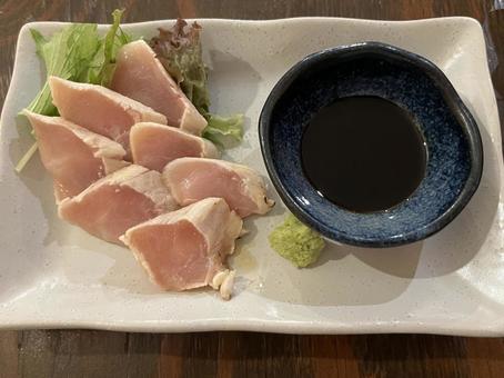 はちきん地鶏のたたき 地鶏,刺身,高知の写真素材