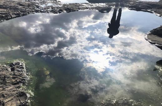 海と水たまり 海と水たまりの写真