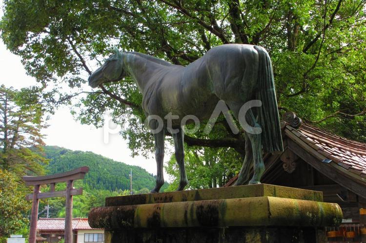 島根県-物部神社-パーソロン号御神馬像 物部神社,神社,石見国の写真素材