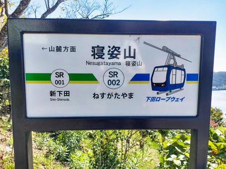 下田ロープウェイ山頂駅(寝姿山駅)駅名板 下田ロープウェイ,山頂駅,寝姿山駅の写真素材