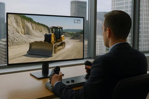 遠隔ブルドーザ遠景 遠隔ブルドーザ遠景の写真