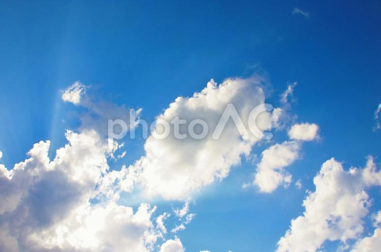 見上げた青空と雲 青空,素材,テクスチャの写真素材