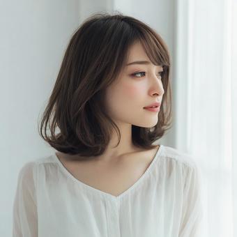 明るい笑顔の女性の写真