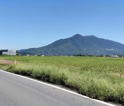 つくば山 つくば山 筑波山,つくば山,水田の写真素材