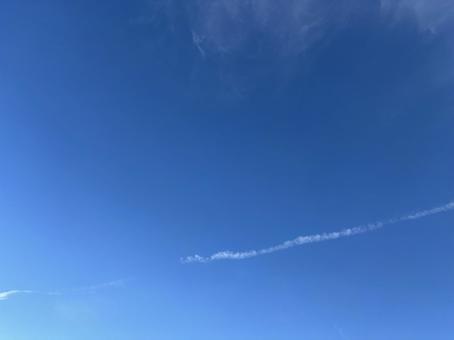 飛行機雲 飛行機雲の写真