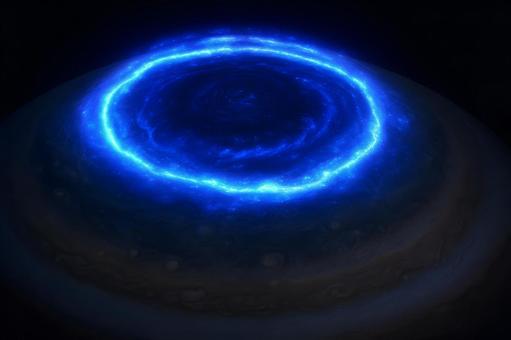 木星極域オーロラ 木星極域オーロラの写真