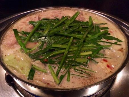 味噌もつ鍋 味噌もつ鍋 ご飯,料理,もつ鍋の写真素材