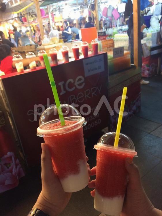 タイの屋台で冷たいドリンク ドリンク,フード,市場の写真素材