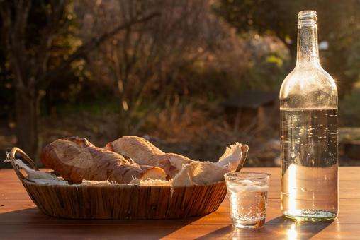 Bread and water in the setting sun, JPG
