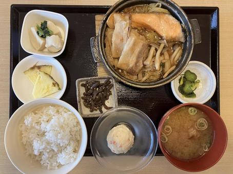 ちゃんちゃん焼き定食 ちゃんちゃん焼き定食 ちゃんちゃん焼き,チャンチャン焼き,定食の写真素材