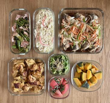 週末の作り置き6 週末の作り置き6 作り置き,料理,食材の写真素材