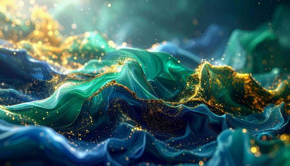 エメラルドとサファイアの幻想波 エメラルドとサファイアの幻想波の写真