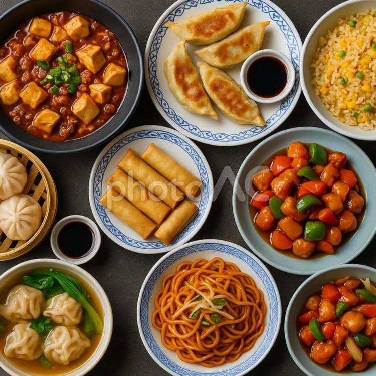 中華料理いろいろ 中華料理,中国,料理の写真素材