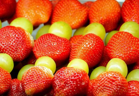 流行のフルーツ串いちご串露店駄菓子おやつ 流行のフルーツ串いちご串露店駄菓子おやつの写真