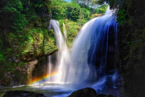 黄牛の滝（あめうしのたき） 滝,大分県,竹田市の写真素材