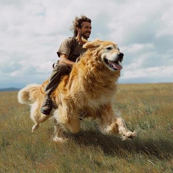 雲の中を駆け抜ける犬 雲の中を駆け抜ける犬の写真