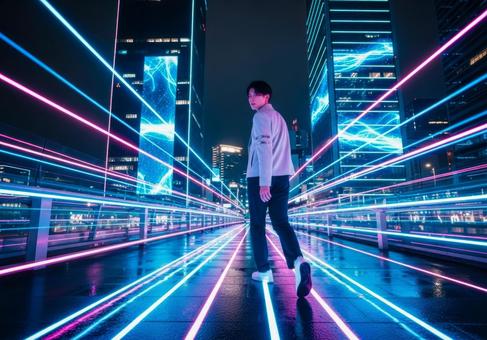サイバーパンク都市ストリートファッション サイバーパンク都市ストリートファッションの写真