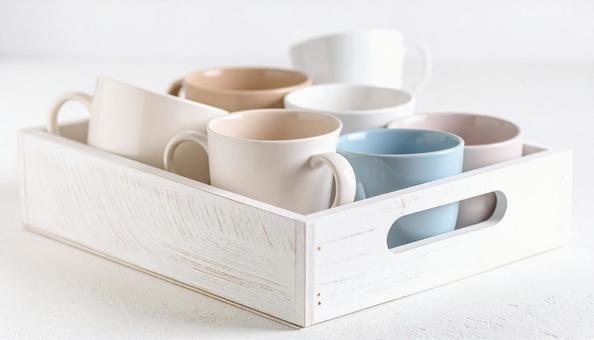 箱の中のカップの写真