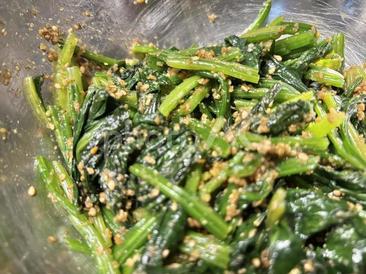 ほうれん草胡麻和え ほうれん草,胡麻和え,ごまの写真素材
