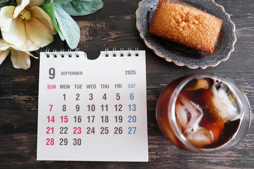 2025年9月のカレンダー素材 2025年9月のカレンダー素材 カレンダー,2025年9月,2025年の写真素材