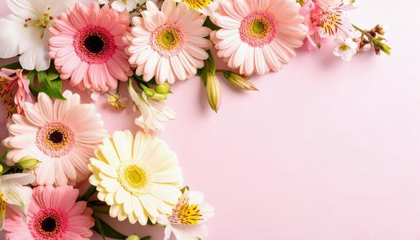 4月誕生花　アルストロメリア、ガーベラの写真