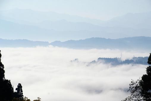雲海 雲海 雲海,山間地,早朝の写真素材