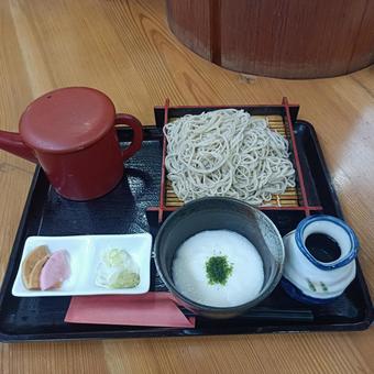 とろろそば 秋,ランチ,お箸の写真素材