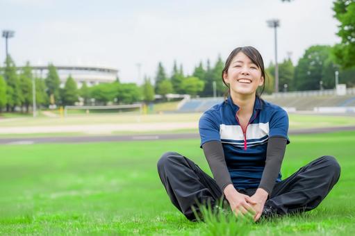 運動する女性 女性,若い,美人の写真素材