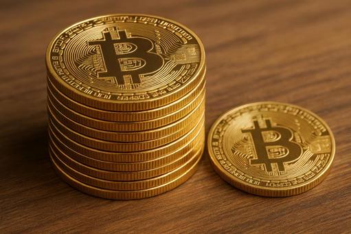 積み重ねたビットコイン 積み重ねたビットコインの写真