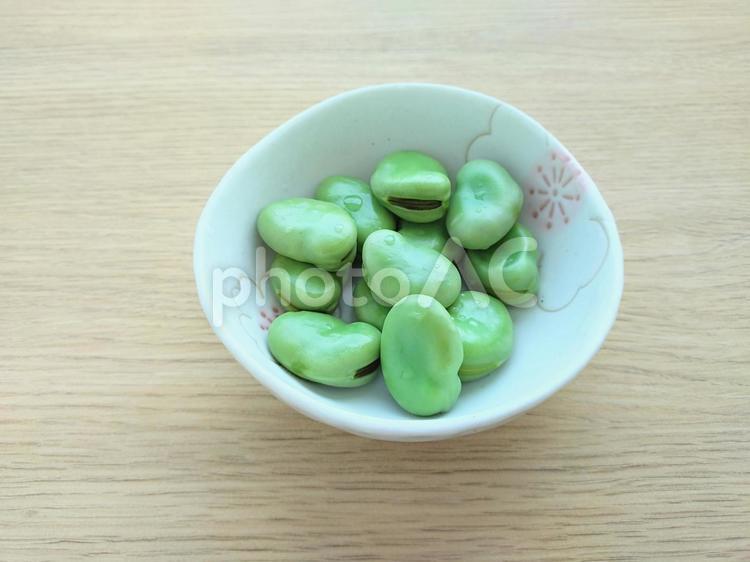 茹で上がった一寸そら豆 そら豆,一寸そら豆,茹でたの写真素材