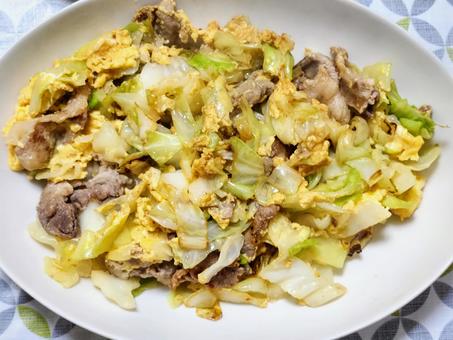 豚肉とキャベツの玉子炒め1 豚肉とキャベツの玉子炒め1 豚肉,野菜炒め,玉子炒めの写真素材