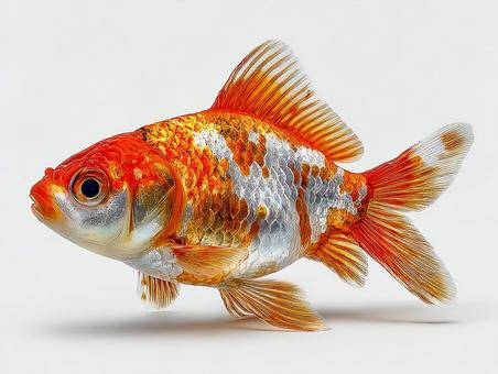 光り輝く鱗を持つ金魚の姿 光り輝く鱗を持つ金魚の姿の写真