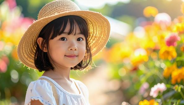 真夏のイメージ 少女のポートレート 真夏のイメージ 少女のポートレートの写真