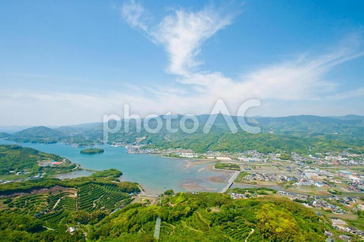 宇和海展望タワー（タワー内より：御荘方面・最高高度） 宇和海展望タワー,展望タワー,愛南町の写真素材
