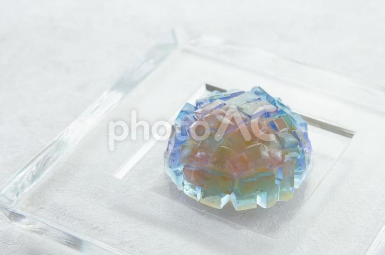 紫陽花をモチーフにした和菓子（錦玉羹） 和菓子,紫陽花,あじさいの写真素材