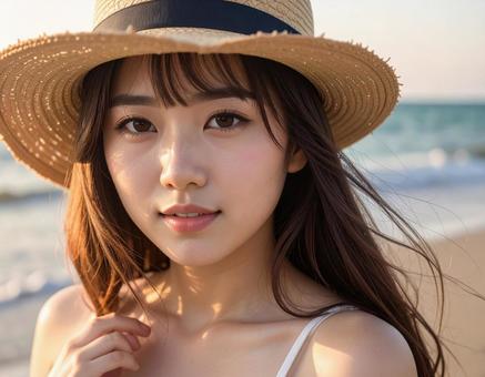 夕方の海に来ています 夕方の海に来ていますの写真