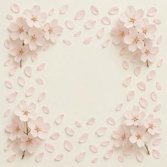 桜の花びらのフレームの写真