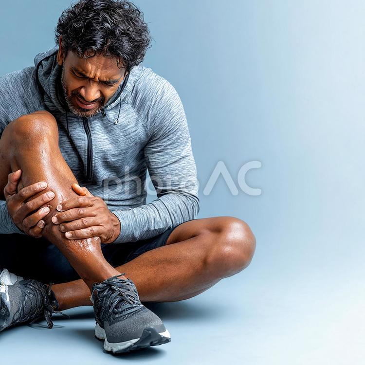 足首のケアが必要な男性 男性,怪我,スポーツの写真素材