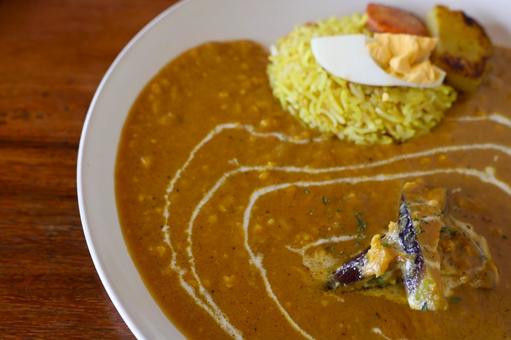 Key Mind Curry with Eggplant from a Curry Restaurant, JPG
