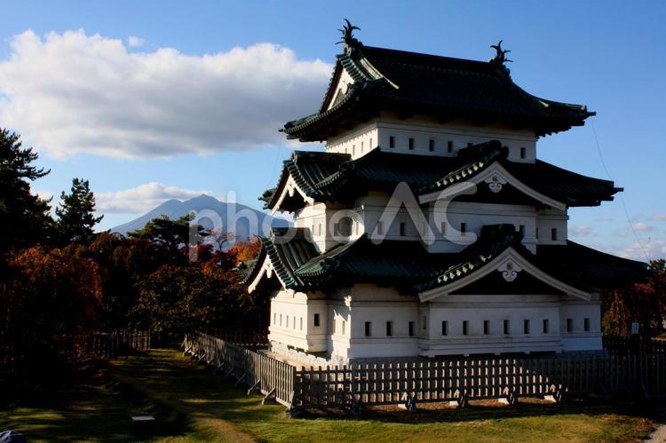 天守閣　弘前公園本丸　弘前城　　　　 城,弘前市,青森県の写真素材