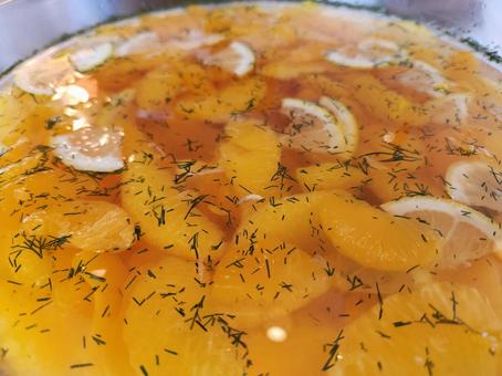 Photo, fruit syrup, mandarin orange, canning, 