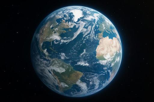 宇宙に浮かぶ地球の写真