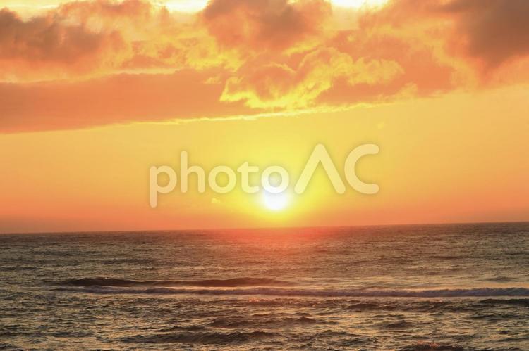 海と夕日 海,夕日,背景の写真素材