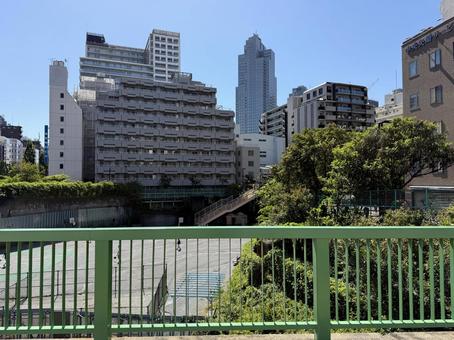 築地川周辺の街並み 築地川周辺の街並み 築地,マンション,アパートの写真素材