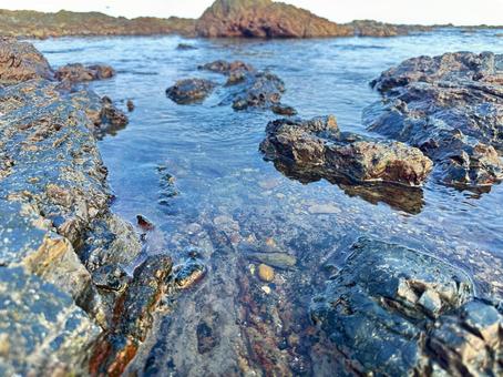 海岸 夏の海 磯 海岸 夏の海 磯 海,景色,岩の写真素材